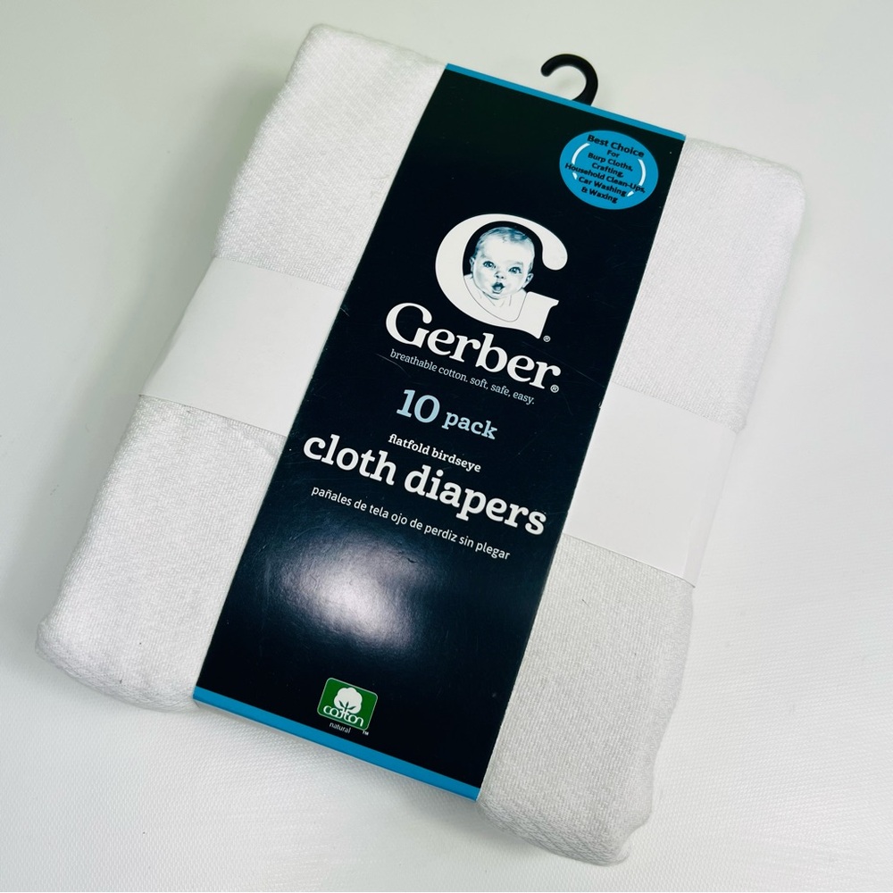 Gerber 10 birdseye cloth diaper New